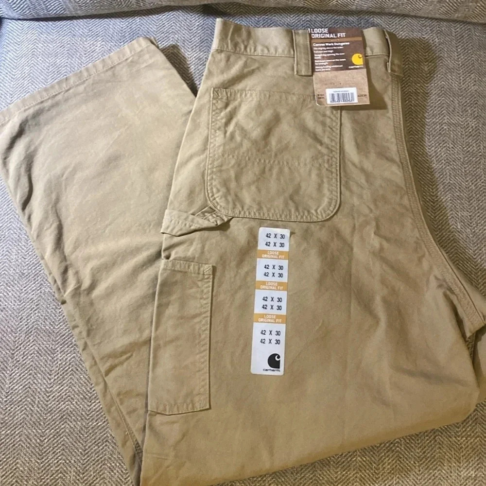 NWT Men’s Carhartt loose original fit jeans pants 42x30 canvas work dungaree - Picture 4 of 4